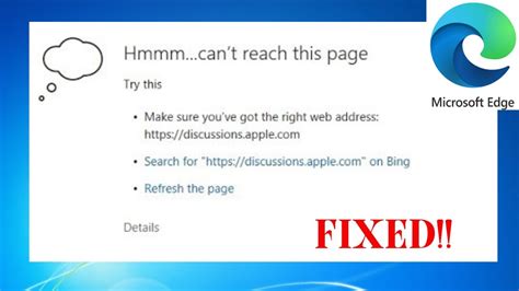 HOW TO FIX HMM WE CANNOT REACH THIS PAGE ERROR IN MICROSOFT EDGE IN