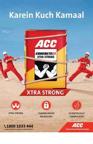 Acc Concrete Plus Xtra Strong Cement Packaging Size Kg At Rs