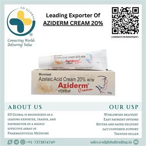 Finished Product Aziderm 20 Azelaic Acid Cream 20 W W At Rs 250 Piece