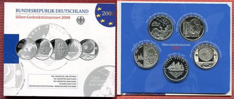 Bundesrepublik Deutschland Silber Gedenkm Nzenset Commemorative Set Brd