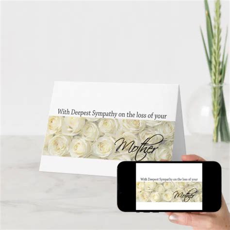 Mother Loss Rose Sympathy Card Zazzle