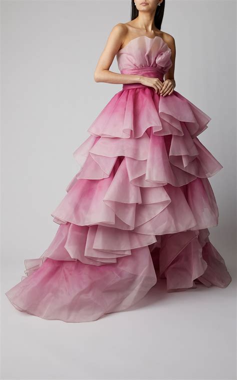 GABRIELLE S AMAZING FANTASY CLOSET Marchesa Strapless Pink Ombre Gown