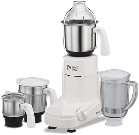 Preethi Steel Supreme Mixer Grinder For Kitchen 750 Watt Mixie 4 Jars