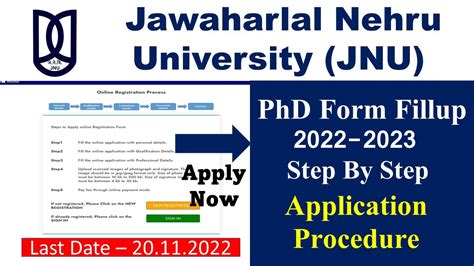 Jnu Phd Application Process 2022 Step By Step Jnu Phd Form Fillup 2022 Youtube