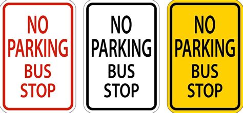 No Parking Bus Stop Sign On White Background 7797654 Vector Art at Vecteezy