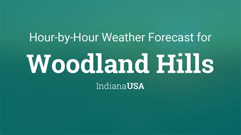 Hourly forecast for Woodland Hills, Indiana, USA