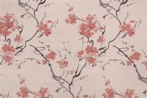 3 Yards Cherry Blossom Tapestry Upholstery Fabric In Pink