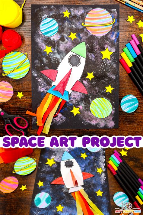 Space Art Project for Kids - Arty Crafty Kids