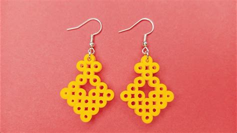 Perler Bead Earrings Tutorial Perler Bead Art Youtube