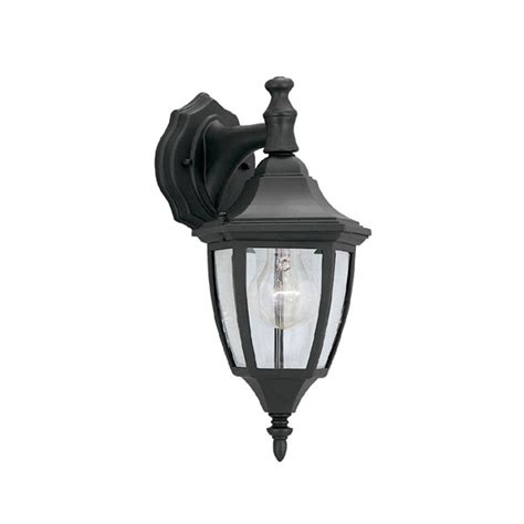 Designers Fountain Waterbury Collection Black Outdoor Wall-Mount Lantern-2461-BK - The Home Depot