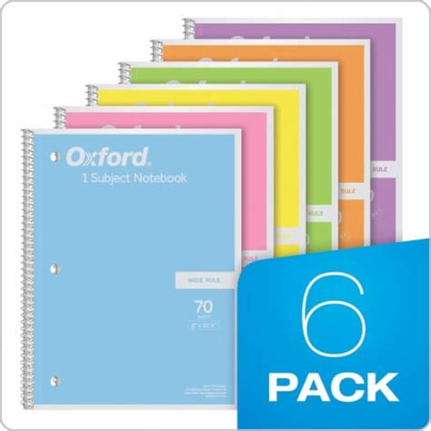 Oxford Spiral Notebook 6 Pack 6 Pieces QFC