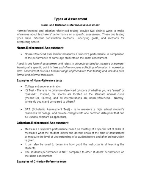 Norm and Criterion-Referenced Assessment | PDF | Test (Assessment ...