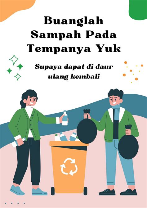 Hijau Putih Kreatif Buanglah Sampah Pada Tempanya Yuk Flyer Templates