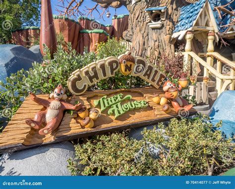 Toontown Chip And Dale Tree House Disneyland Editorial Image