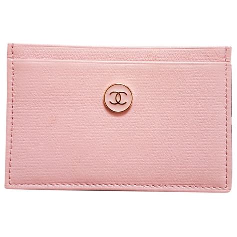 Leather Card Wallet Chanel Pink In Leather 4827752 Leather Card