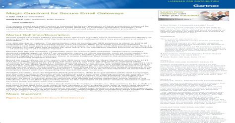 Magic Quadrant For Secure Email Gateways … · Magic Quadrant For