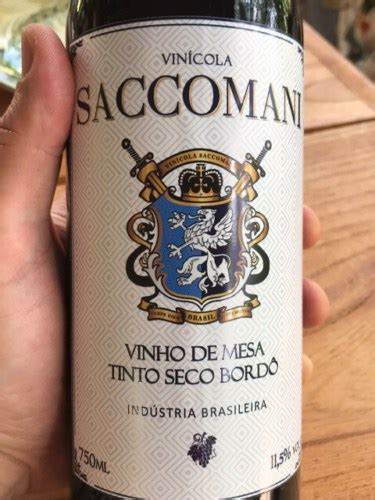 Vinícola Saccomani Vinho de Mesa Tinto Seco Bordô Vivino US