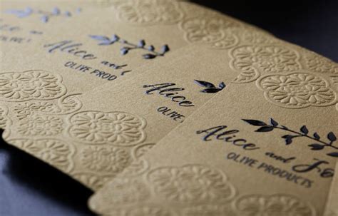 Thermography Business Cards with Embossing on Curious Metallics Paper ...