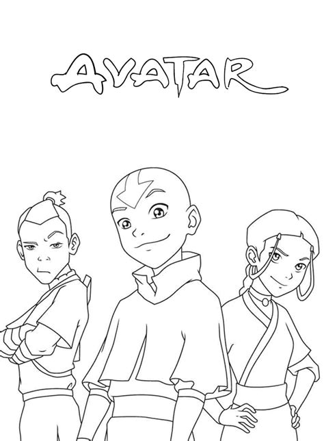 Målarbild Sokka Aang och Katara Skiv ut gratis på malarbilder se