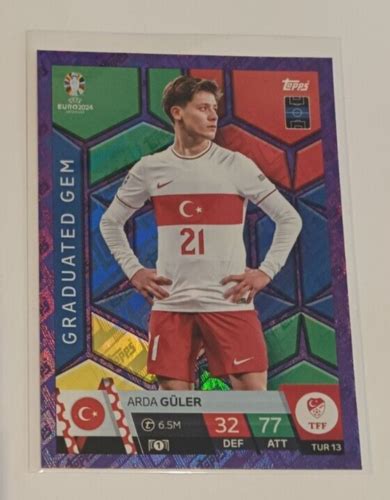 Carte Parallel Saphir Rookie Rc Arda Guler Turquie Topps Match Attax