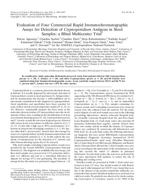 Pdf Evaluation Of Four Commercial Rapid Immunochromatographic Assays