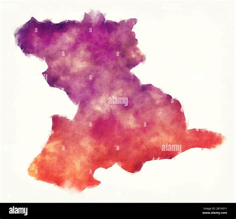 Anzoategui state watercolor map of Venezuela Stock Photo - Alamy