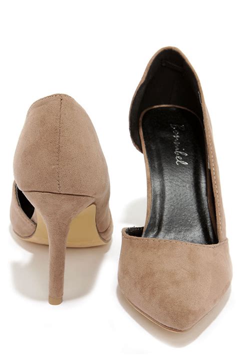 Cute Taupe Heels Taupe Pumps Suede Pumps Dorsay Pumps 2700