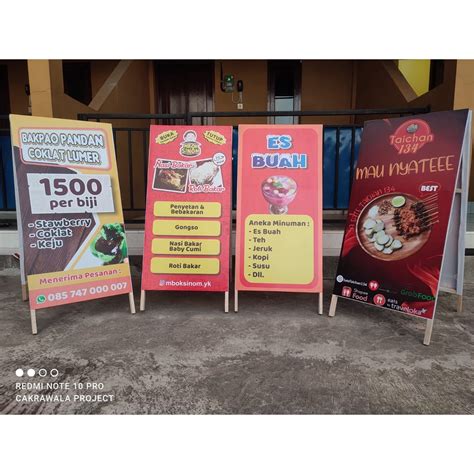 Jual STAND BANNER KAYU UKURAN 50 X 110 CM STANDING BANNER KAYU