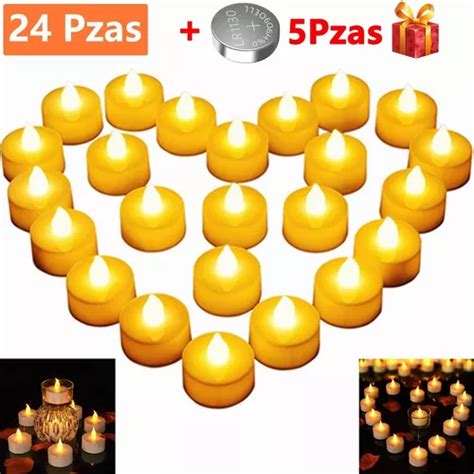 24 Pzas Velas Ligeras Eléctricas Led Para Bodas Meses sin intereses