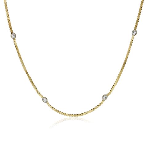 18k Yellow Gold Diamonds By The Yard 245 Necklace