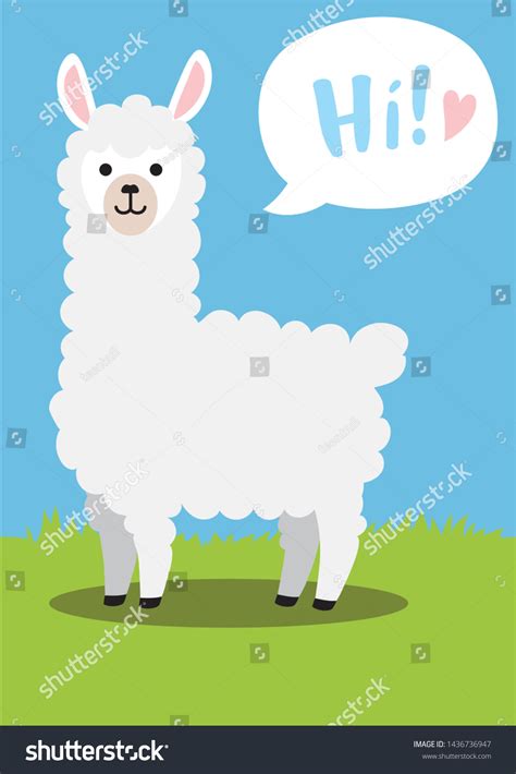 Llama Cartoon Character Saying Hi Cute Stock Vector (Royalty Free ...