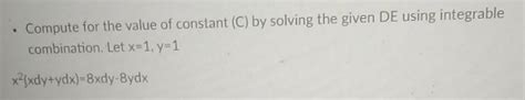 Solved Compute For The Value Of Constant C By Solving The Chegg