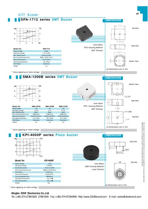 Spa Buzzer Datasheet Distributor Stock And Price