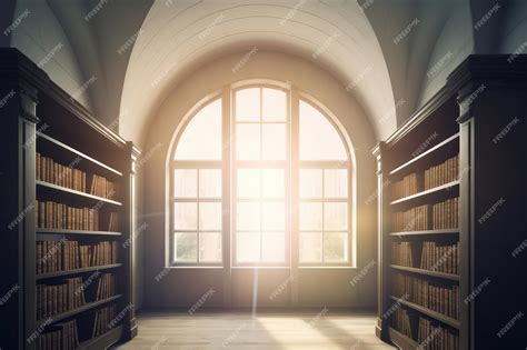 Premium Ai Image Light Coming Through Arched Window In Library