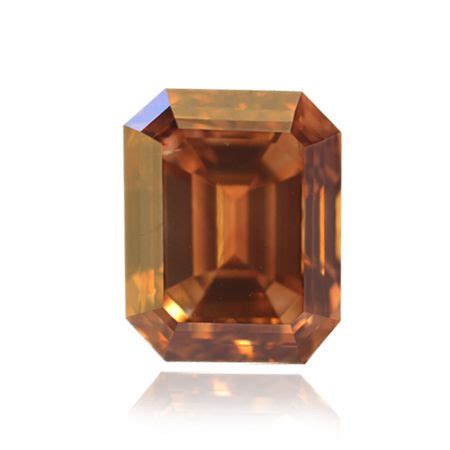 Carat Fancy Dark Orangy Brown Diamond Emerald Shape Si Clarity