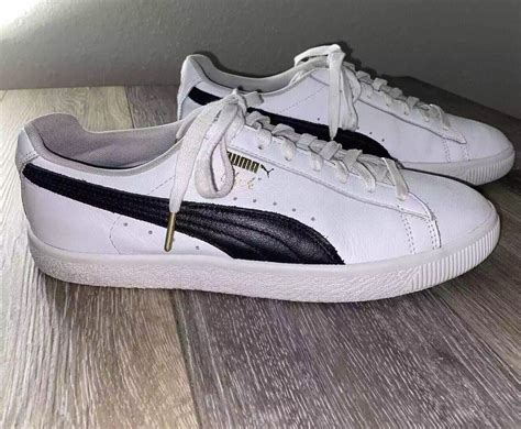 Puma Classic Clyde Leather White Black Gold Sneaker S Gem