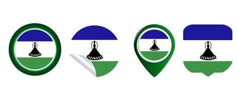 Lesotho Flag Flat Icon Symbol Illustration 12932611 Png