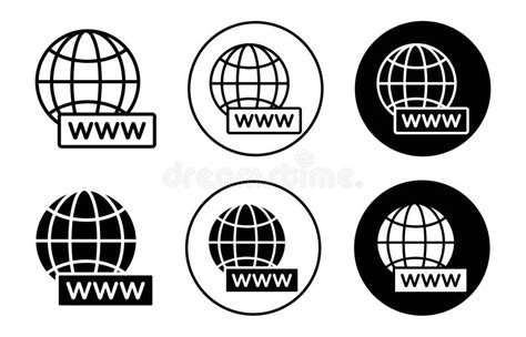 Domains Icon Collection Of Outline Thin Line Symbol Or Sign Stock