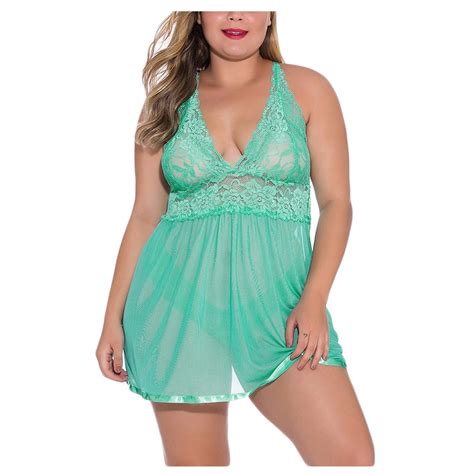 Royallove Women S Sexy Lingerie Mesh Halter Solid Color Nightdress