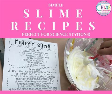 5 Fun And Easy Slime Recipes Perfect For Science Stations Elementary Teaching Resources