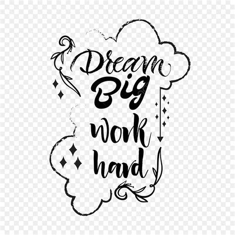 English Quote Lettering Dream Big Work Hard Dream Drawing Ring