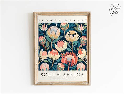 South Africa National Flower Flower Market Art Print King - Etsy