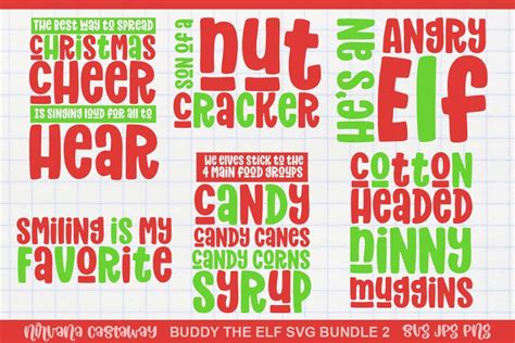 Buddy the Elf Quotes 2 SVG Designs Graphic by Nirvana Castaway ...