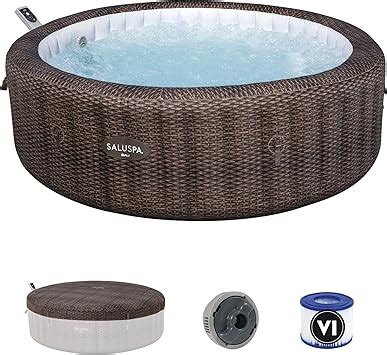 Amazon Bestway Saluspa Bali Smart Airjet Inflatable Hot Tub Round Portable Person Spa