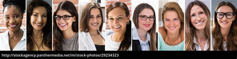 Multikulturelle Frauen Gesichter Foto Collage Porträt Lizenzfreies