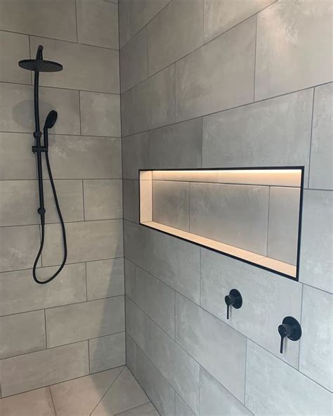 Shower Niche With Led Strip Lighting