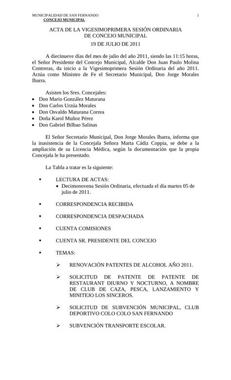 Pdf Acta De La D Cima Novena Sesi N Ordinaria Detenida Portando Una