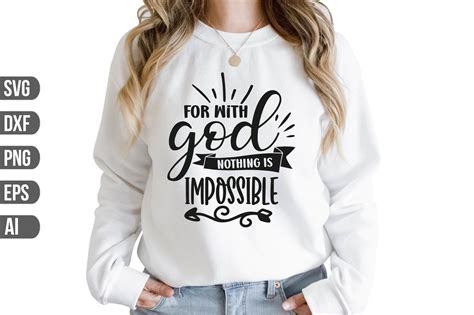 For With God Nothing Is Impossible SVG Graphic By Craft Store