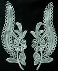 VT91 Mirror Pair Floral Roses Lace Venise Venice Applique VT91 3