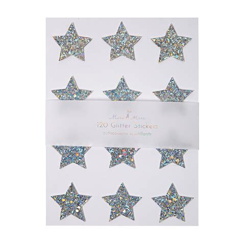 Silver Glitter Star Stickers - Little Lulubel